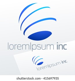 Round vector sign. Logo for Business, Technology and Corporation.