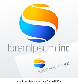 Round vector sign. Logo for Business, Tourism, Travel