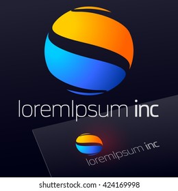 Round vector sign. Logo for Business, Tourism, Travel
