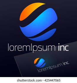 Round vector sign. Logo for Business, Tourism, Travel