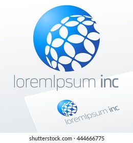 Round vector sign. Logo for Business, Technology and Corporation.