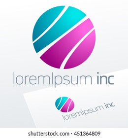 Round vector sign. Logo for Business, Technology, Corporation.