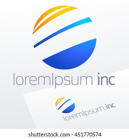 Round vector sign. Logo for Business, Tourism, Travel