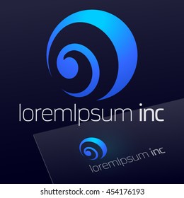 Round vector sign. Logo for Business, Technology, Corporation.