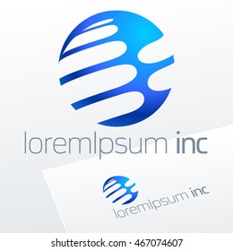 Round vector sign. Logo for Business, Technology, Corporation.