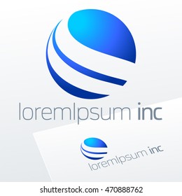 Round vector sign. Logo for Business, Technology, Corporation.