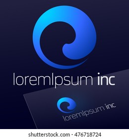 Round vector sign. Logo for Business, Technology and Corporation.
