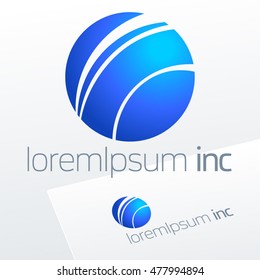 Round vector sign. Logo for Business, Technology and Corporation.