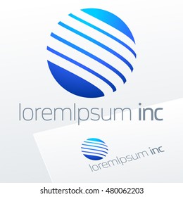 Round vector sign. Logo for Business, Technology and Corporation.