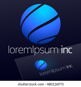 Round vector sign. Logo for Business, Technology and Corporation.