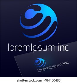 Round vector sign. Logo for Business, Technology and Corporation.