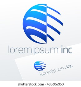 Round vector sign. Logo for Business, Technology and Corporation.