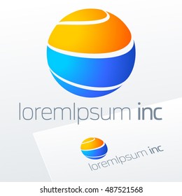 Round vector sign. Logo for Business, Tourism, Travel