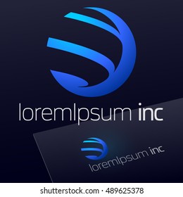 Round vector sign. Logo for Business, Technology and Corporation.