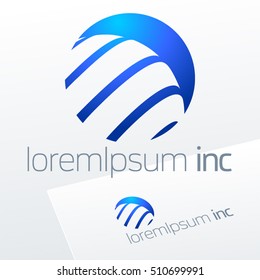 Round vector sign. Logo for Business, Technology, Corporation