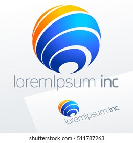 Round vector sign. Logo for Business, Tourism, Travel