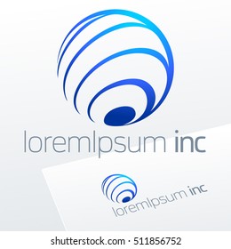 Round vector sign. Logo for Business, Technology, Corporation.