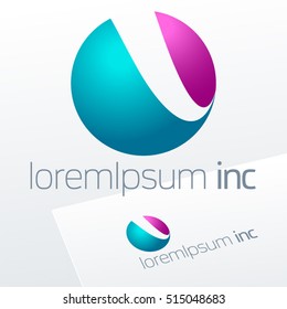 Round vector sign. Logo for Business, Technology, Corporation.