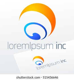 Round vector sign. Logo for Business, Tourism, Travel