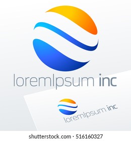 Round vector sign. Logo for Business, Tourism, Travel