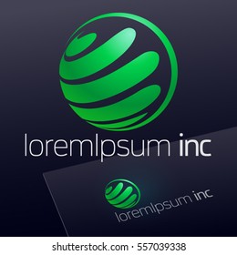 Round vector sign. Logo for Business, Technology and Corporation.