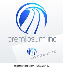Round vector sign. Logo for Business, Technology and Corporation.