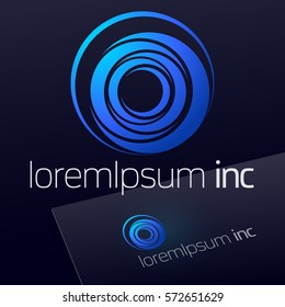 Round vector sign. Logo for Business, Technology and Corporation.