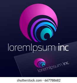 Round vector sign. Logo for Business, Technology and Corporation.