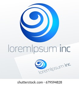 Round vector sign. Logo for Business, Technology and Corporation.