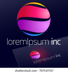 Round vector sign. Logo for Business, Technology and Corporation.