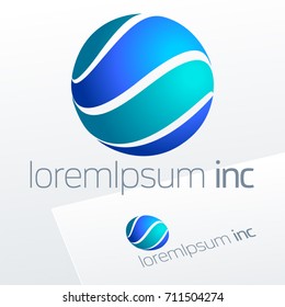 Round vector sign. Logo for Business, Technology and Corporation.