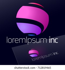 Round vector sign. Logo for Business, Technology and Corporation.