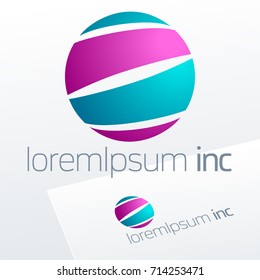 Round vector sign. Logo for Business, Technology and Corporation.