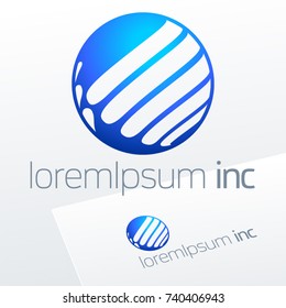 Round vector sign. Logo for Business, Technology and Corporation.