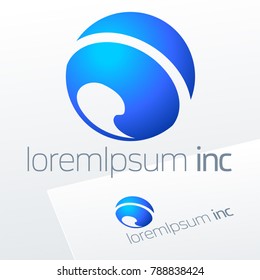Round vector sign. Logo for Business, Technology and Corporation.