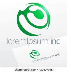 Round vector sign. Logo for Ecology, Cosmetic, Pharmacy and Medicine activity