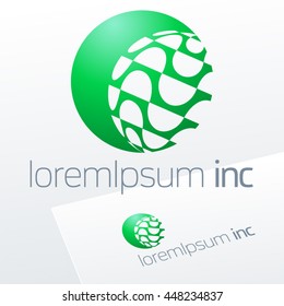 Round vector sign. Logo for Ecology, Cosmetic, Pharmacy and Medicine activity