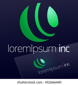 Round vector sign. Logo for Ecology, Cosmetic, Pharmacy and Medicine activity