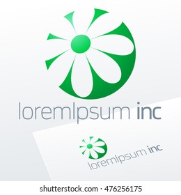 Round vector sign. Logo for Ecology, Cosmetic, Pharmacy and Medicine activity
