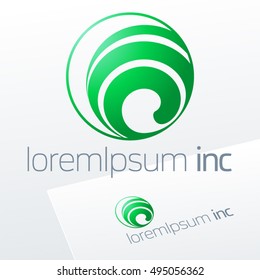 Round vector sign. Logo for Ecology, Cosmetic, Pharmacy and Medicine activity