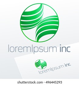 Round vector sign. Logo for Ecology, Cosmetic, Pharmacy and Medicine activity