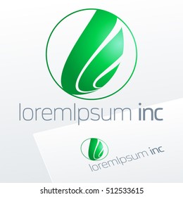 Round vector sign. Logo for Ecology, Cosmetic, Pharmacy and Medicine activity
