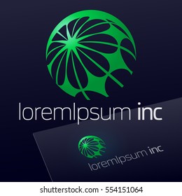 Round vector sign. Logo for Ecology, Cosmetic, Pharmacy and Medicine activity