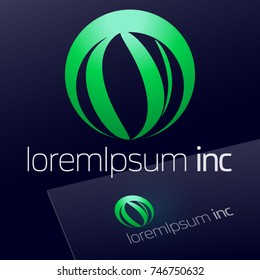Round vector sign. Logo for Ecology, Cosmetic, Pharmacy and Medicine activity