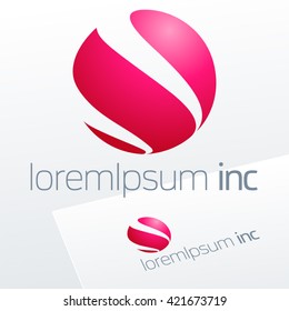 Round vector sign. Logo for Media, Fashion, Cosmetics