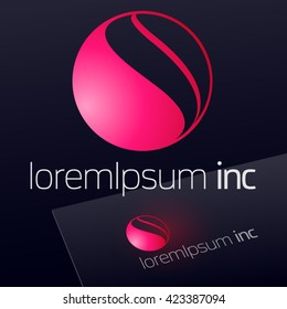 Round vector sign. Logo for Media, Fashion, Cosmetics