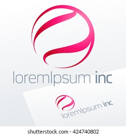 Round vector sign. Logo for Media, Fashion, Cosmetics