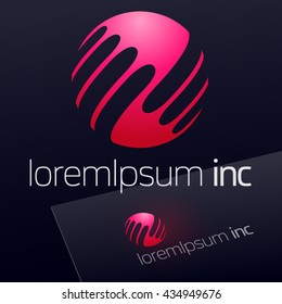 Round vector sign. Logo for Media, Fashion, Cosmetics