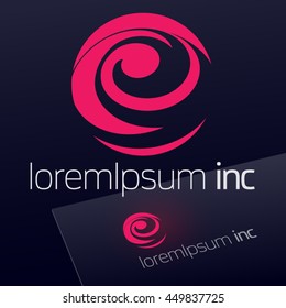 Round vector sign. Logo for Media, Fashion, Cosmetics