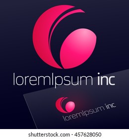 Round vector sign. Logo for Media, Fashion, Cosmetics